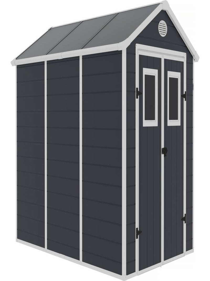 Abri de jardin résine "Texas" - 5.23 m² - kit d'ancrage inclus  - Anthracite gris anthracite - Kiabi