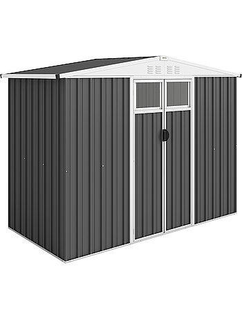 Abri de jardin surface 2,7 m² - 2 portes fenêtres évents - tôle d'acier