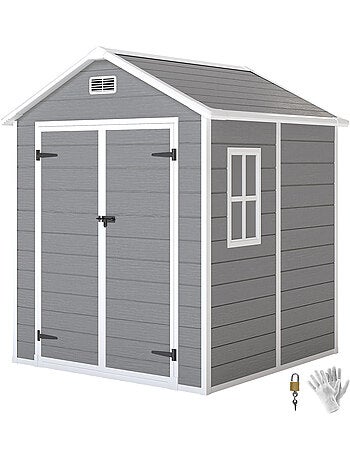 Abri de jardin surface utile 2,4m² - 182x151x219cm - alu pp gris