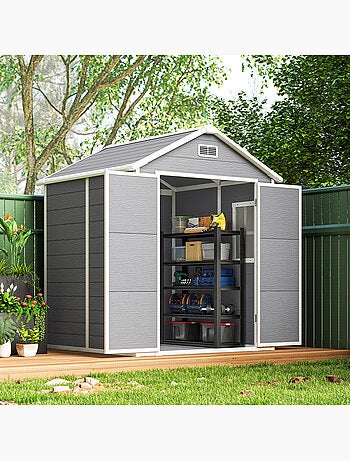 Abri de jardin surface utile 2,4m² - 182x151x219cm - alu pp gris