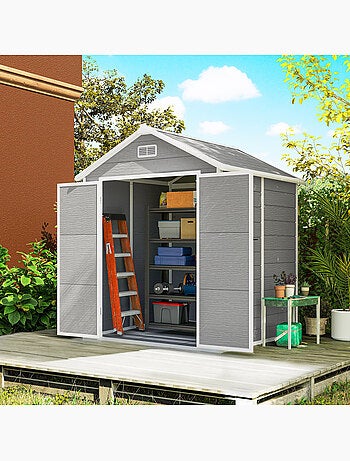 Abri de jardin surface utile 2,4m² - 182x151x219cm - alu pp gris