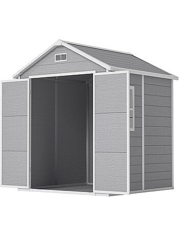 Abri de jardin surface utile 2,4m² - 182x151x219cm - alu pp gris