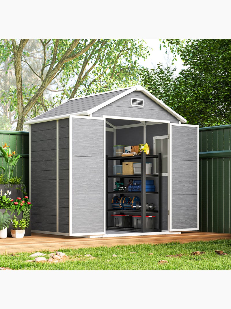Abri de jardin surface utile 2,4m² - 182x151x219cm - alu pp gris Gris - Kiabi