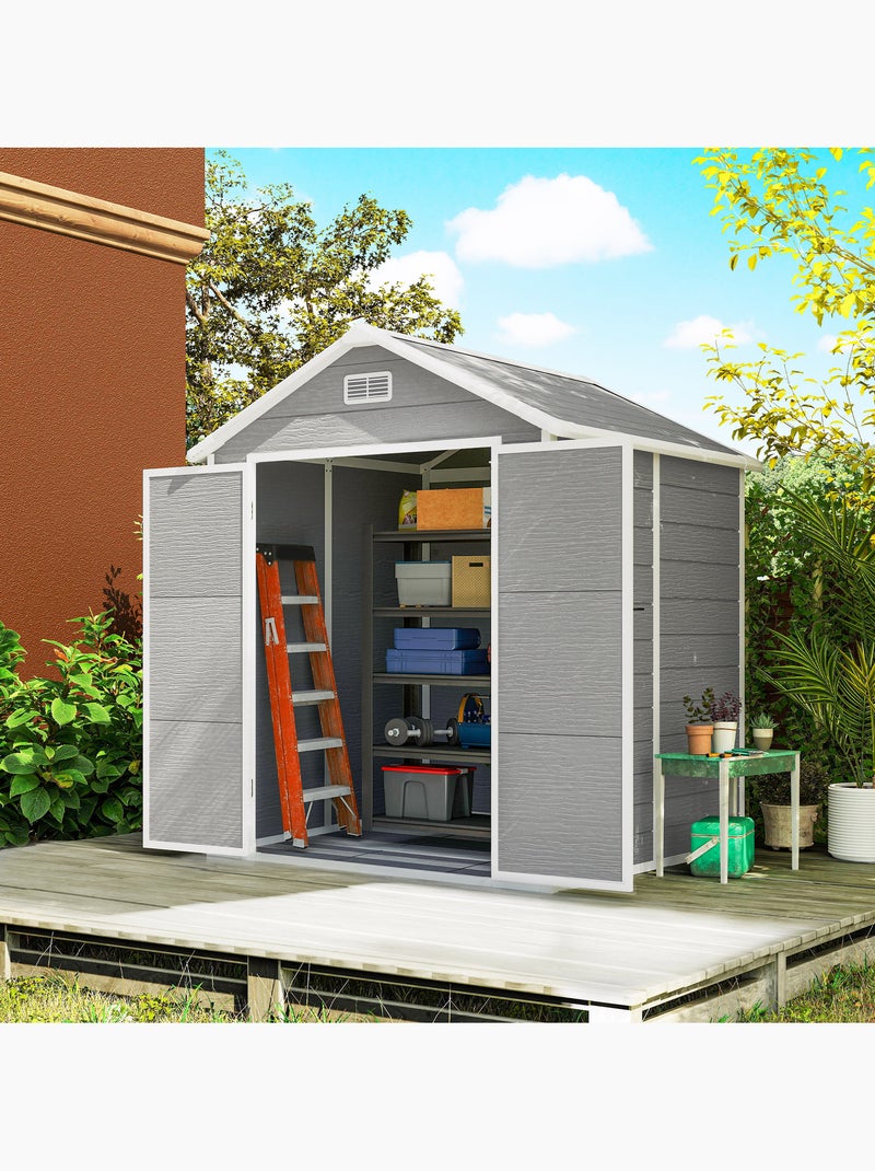 Abri de jardin surface utile 2,4m² - 182x151x219cm - alu pp gris Gris - Kiabi