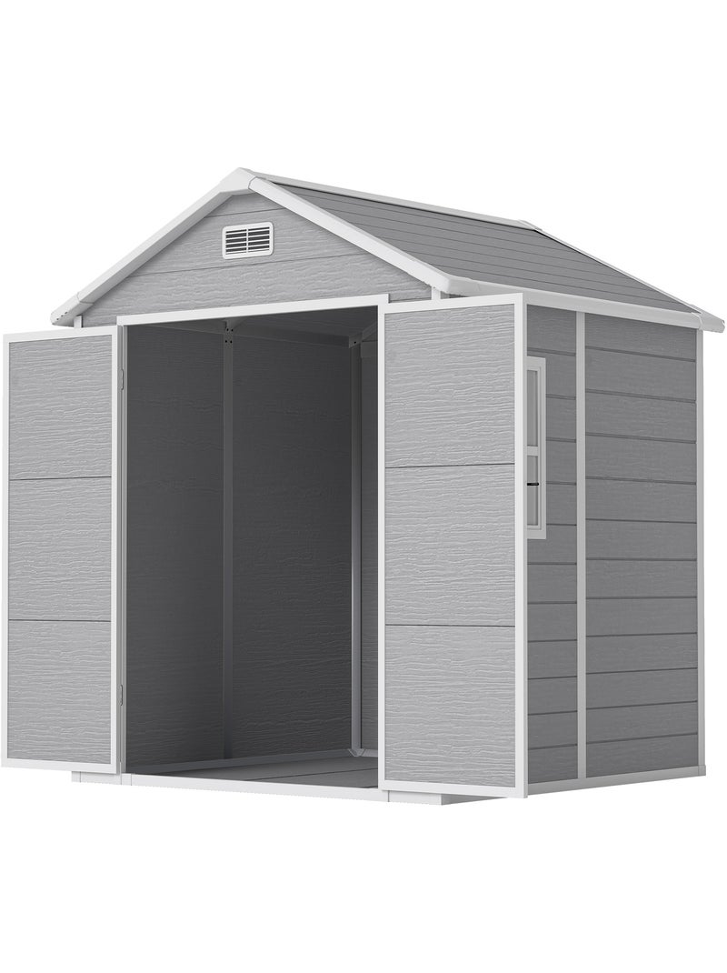 Abri de jardin surface utile 2,4m² - 182x151x219cm - alu pp gris Gris - Kiabi