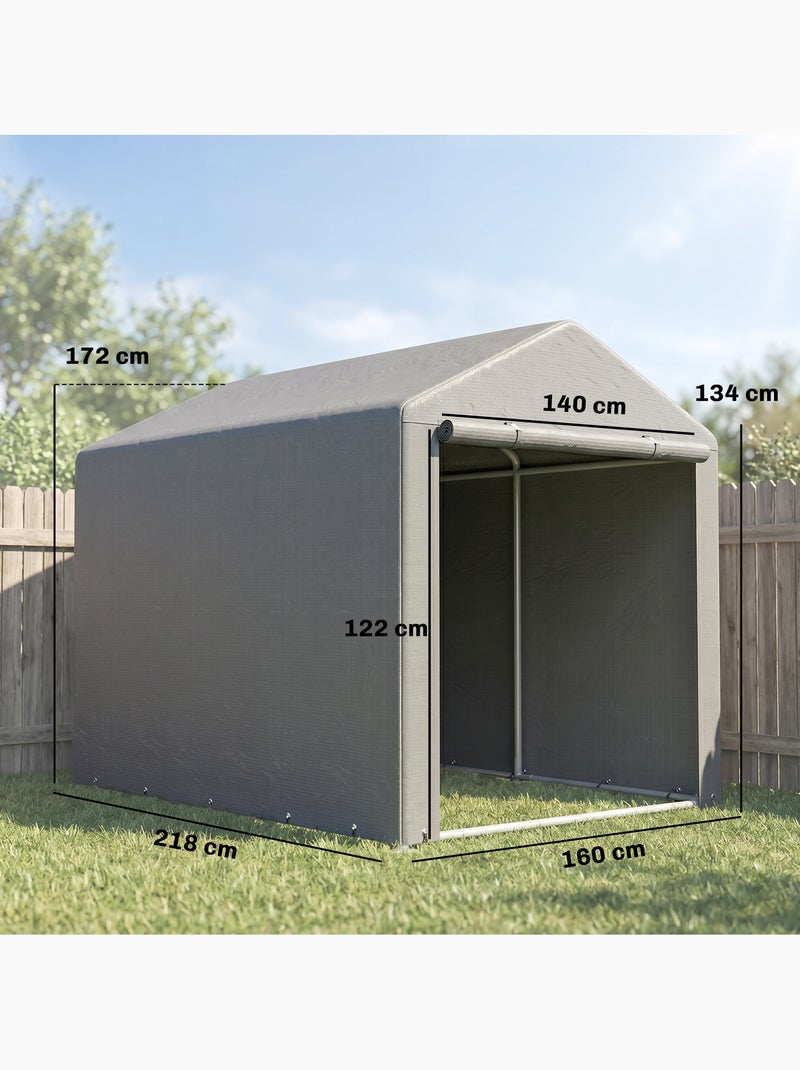 Abri de jardin tente de stockage cadre acier galvanisé 1,6 x 2,2 m gris clair Gris - Kiabi