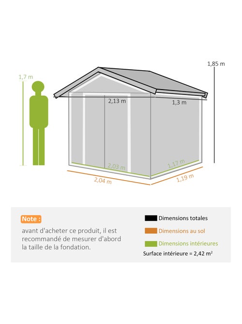 Abri de jardin tôle d'acier - Kiabi Abri de jardin tôle d'acier - Kiabi