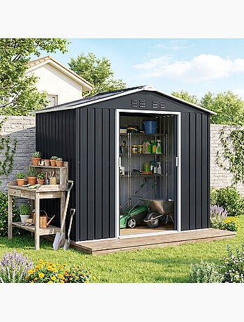 Abri de jardin tôle d'acier ondulée