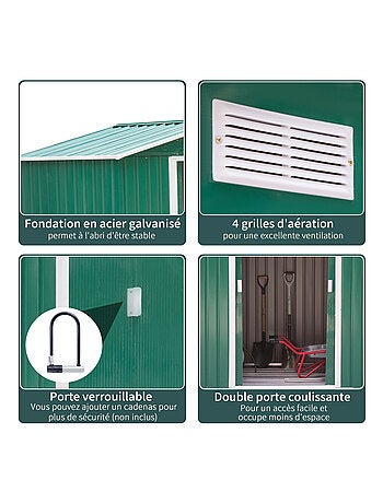 Abri de jardin tôle d'acier