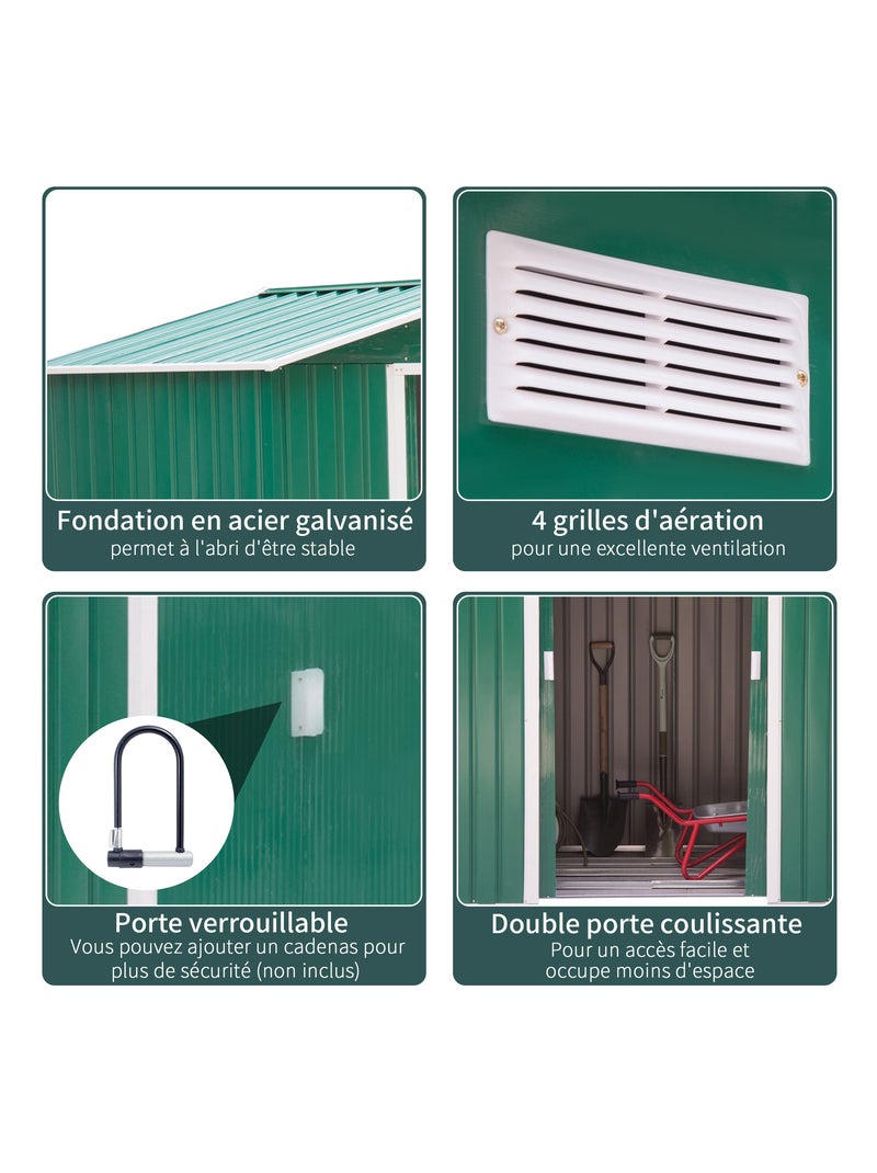 Abri de jardin tôle d'acier Vert - Kiabi