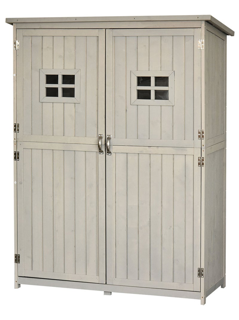 Abri jardin 128L x 50l x 164H cm bois massif sapin pré-huilé Gris - Kiabi