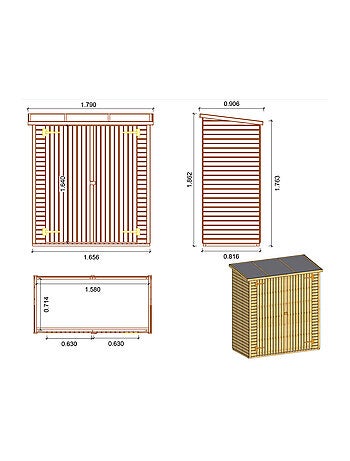 Abri jardin bois adossable