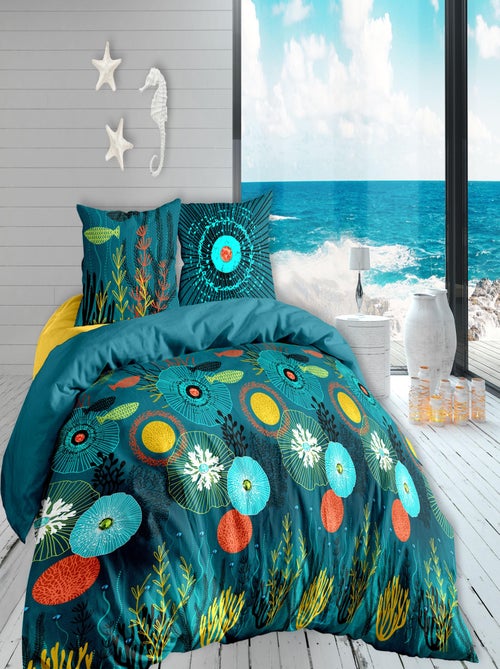 ABYSSE BLEU HC 240x220 AO + 2 TAIES PLACEES VP - Kiabi