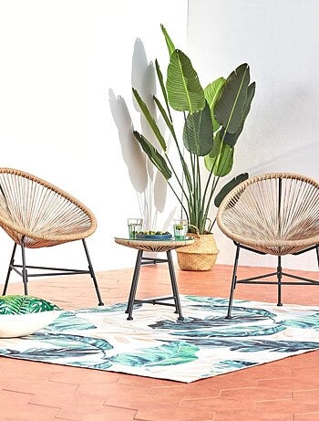 ACAPULCO - Ensemble de 2 fauteuils et table basse vert