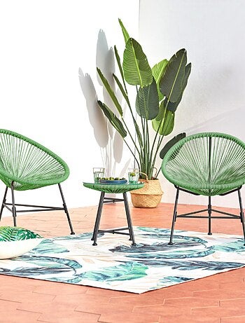 ACAPULCO - Ensemble de 2 fauteuils et table basse vert