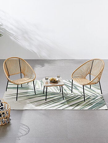 ACAPULCO - Salon de jardin 2 places avec table naturel