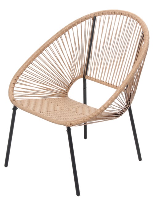 Acapulco - Set de 2 fauteuils + table basse naturel - Kiabi