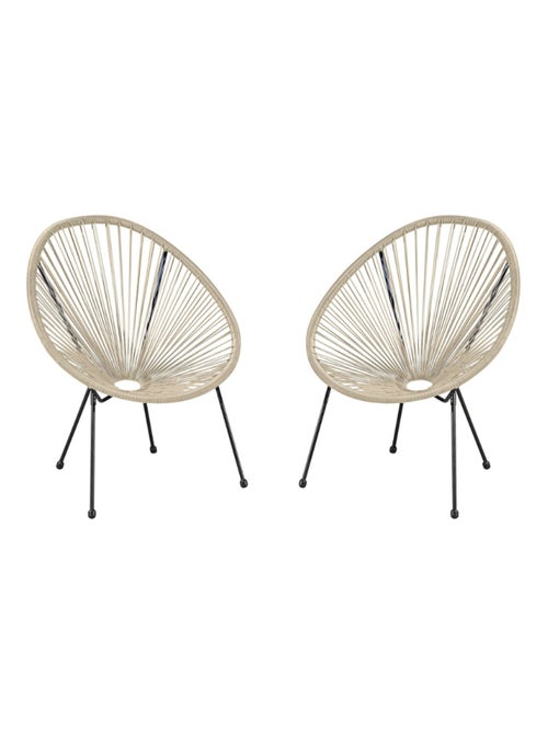 Acapulco Beige 2 chaises de jardin Effet Rotin - Kiabi