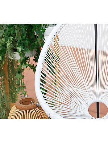 ACAPULCO Salon de jardin 2 fauteuils ronds et table basse vert