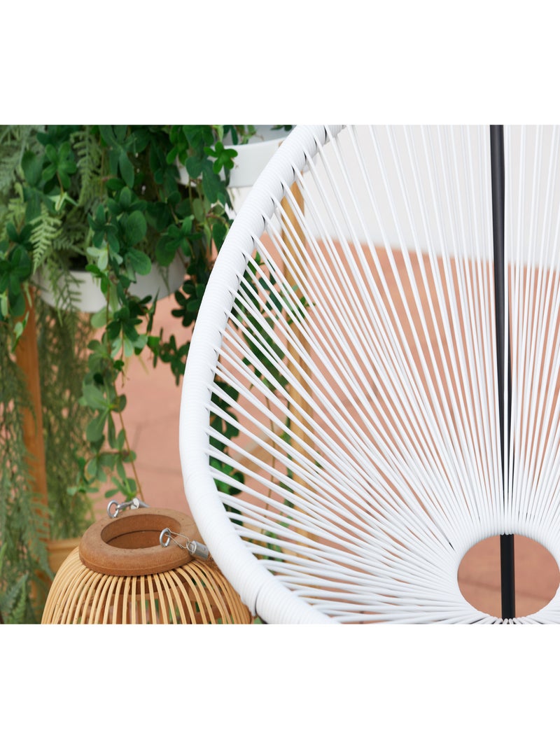 ACAPULCO Salon de jardin 2 fauteuils ronds et table basse blanc Blanc - Kiabi
