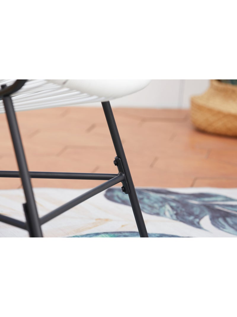 ACAPULCO Salon de jardin 2 fauteuils ronds et table basse blanc Blanc - Kiabi
