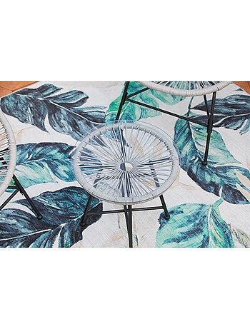 ACAPULCO Salon de jardin 2 fauteuils ronds et table basse vert