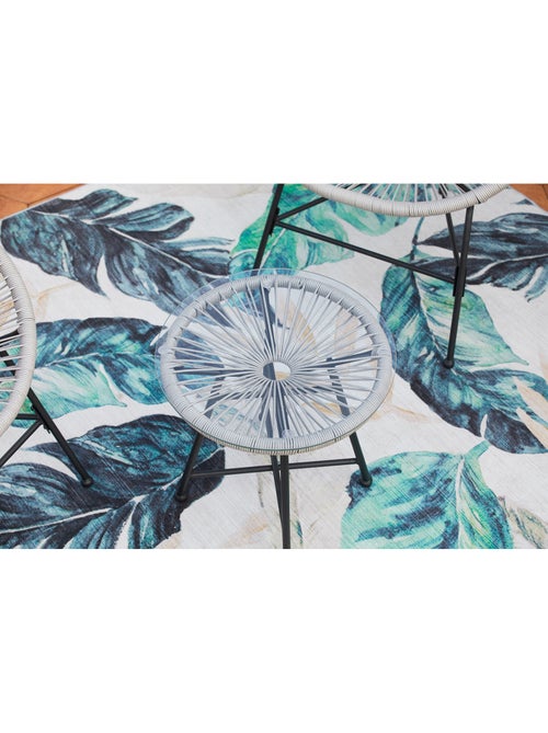 ACAPULCO Salon de jardin 2 fauteuils ronds et table basse gris clair - Kiabi