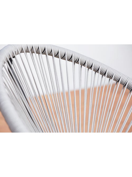 ACAPULCO Salon de jardin 2 fauteuils ronds et table basse gris clair - Kiabi