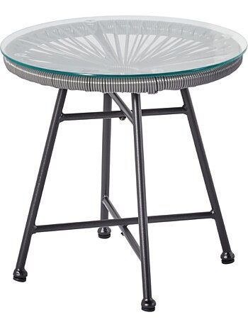 ACAPULCO Salon de jardin 2 fauteuils ronds et table basse vert