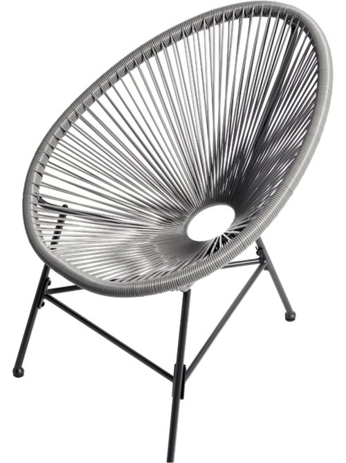ACAPULCO Salon de jardin 2 fauteuils ronds et table basse gris - Kiabi ACAPULCO Salon de jardin 2 fauteuils ronds et table basse gris - Kiabi