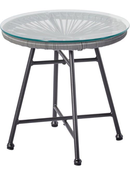 ACAPULCO Salon de jardin 2 fauteuils ronds et table basse gris - Kiabi ACAPULCO Salon de jardin 2 fauteuils ronds et table basse gris - Kiabi