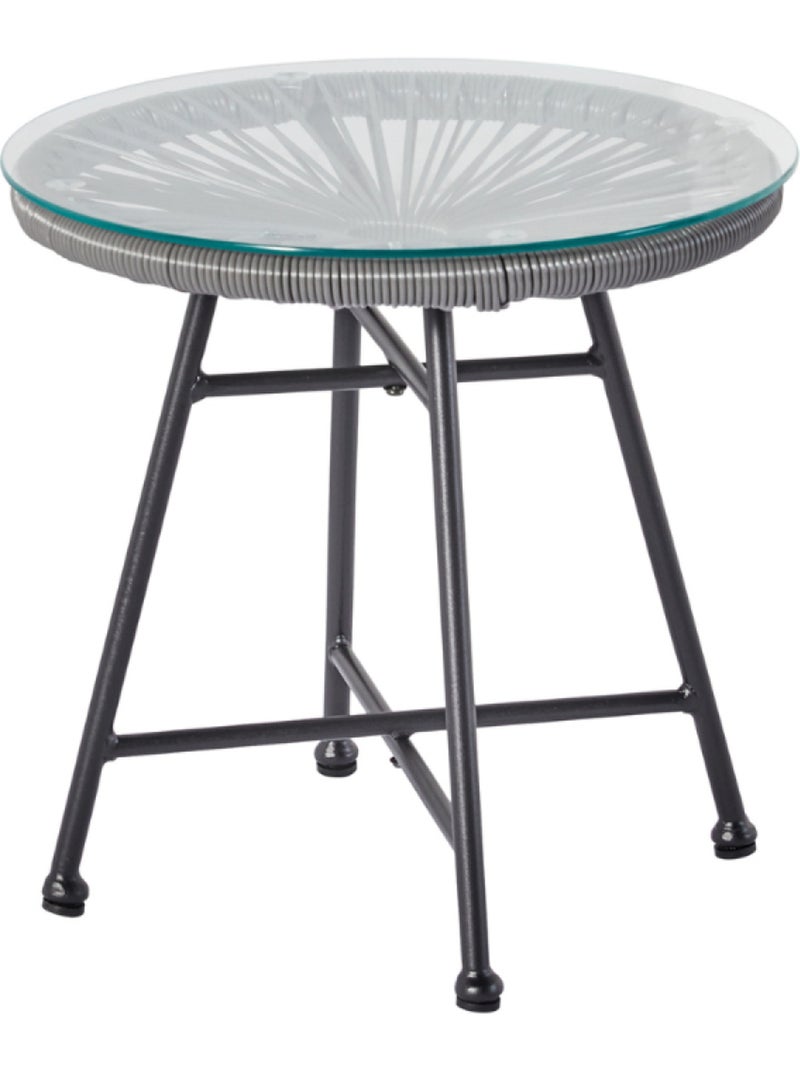 ACAPULCO Salon de jardin 2 fauteuils ronds et table basse gris Gris - Kiabi
