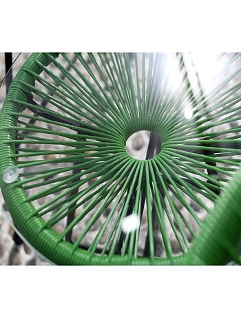 ACAPULCO Salon de jardin 2 fauteuils ronds et table basse vert