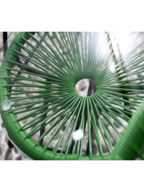 ACAPULCO Salon de jardin 2 fauteuils ronds et table basse vert - Kiabi