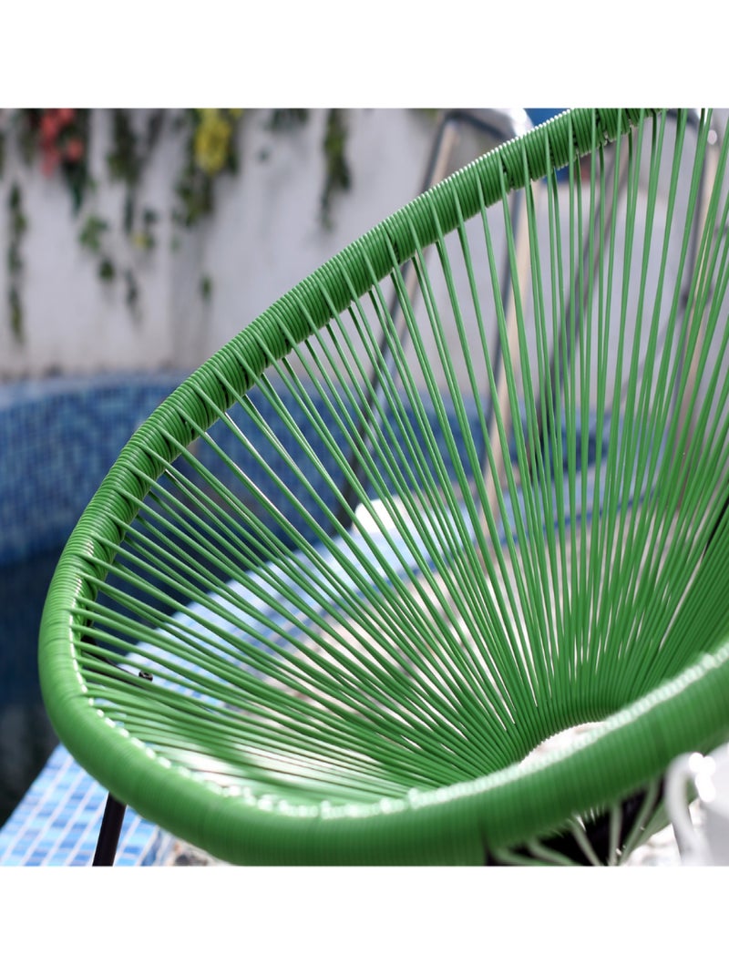 ACAPULCO Salon de jardin 2 fauteuils ronds et table basse vert Vert - Kiabi