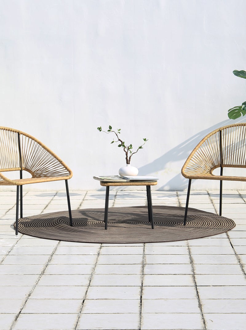 ACAPULCO Salon de jardin 2 places avec table naturel Bois naturel - Kiabi