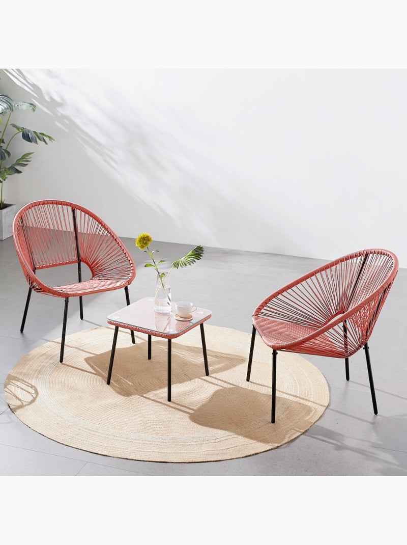 ACAPULCO Set de 2 fauteuils + table basse bleu Bleu - Kiabi