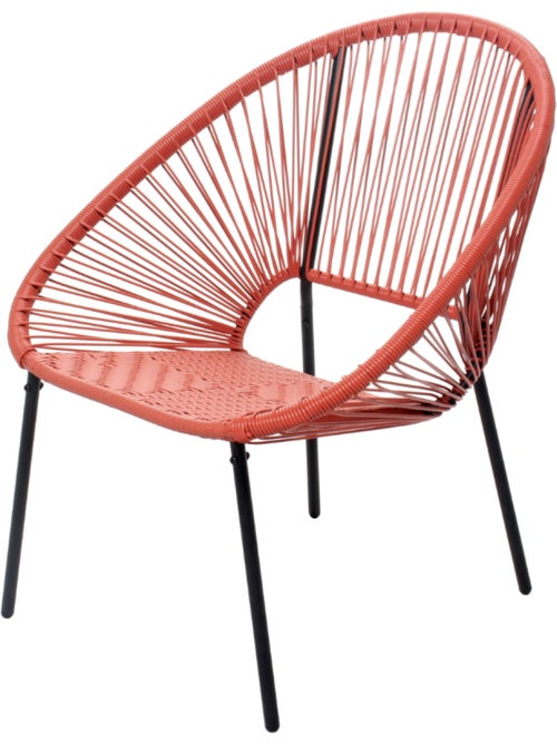 ACAPULCO Set de 2 fauteuils + table basse bleu - Kiabi
