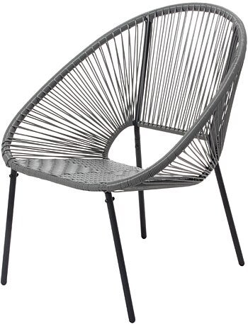 ACAPULCO Set de 2 fauteuils + table basse bleu