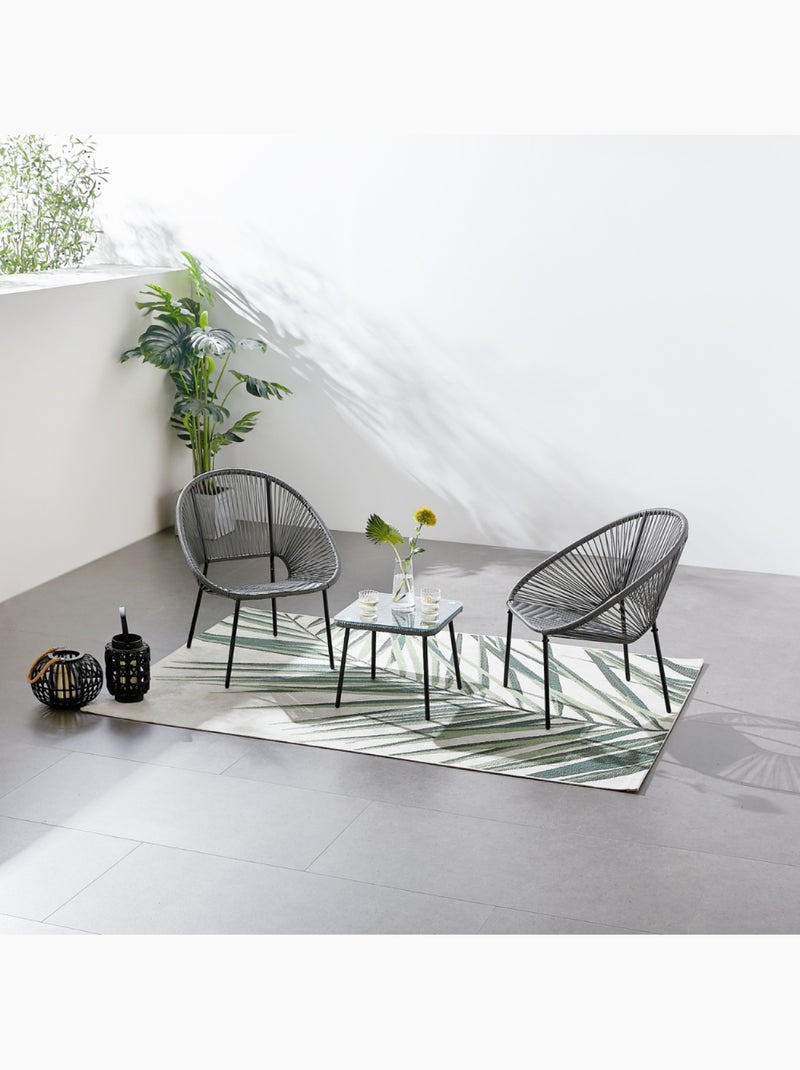 ACAPULCO Set de 2 fauteuils + table basse naturel Bois naturel - Kiabi