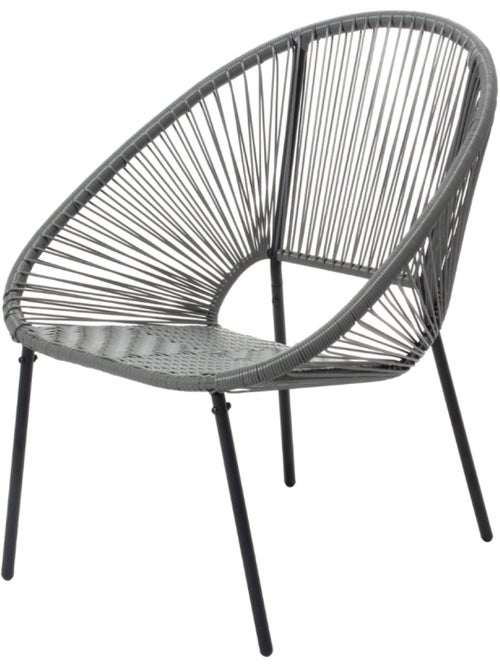 ACAPULCO Set de 2 fauteuils + table basse naturel - Kiabi