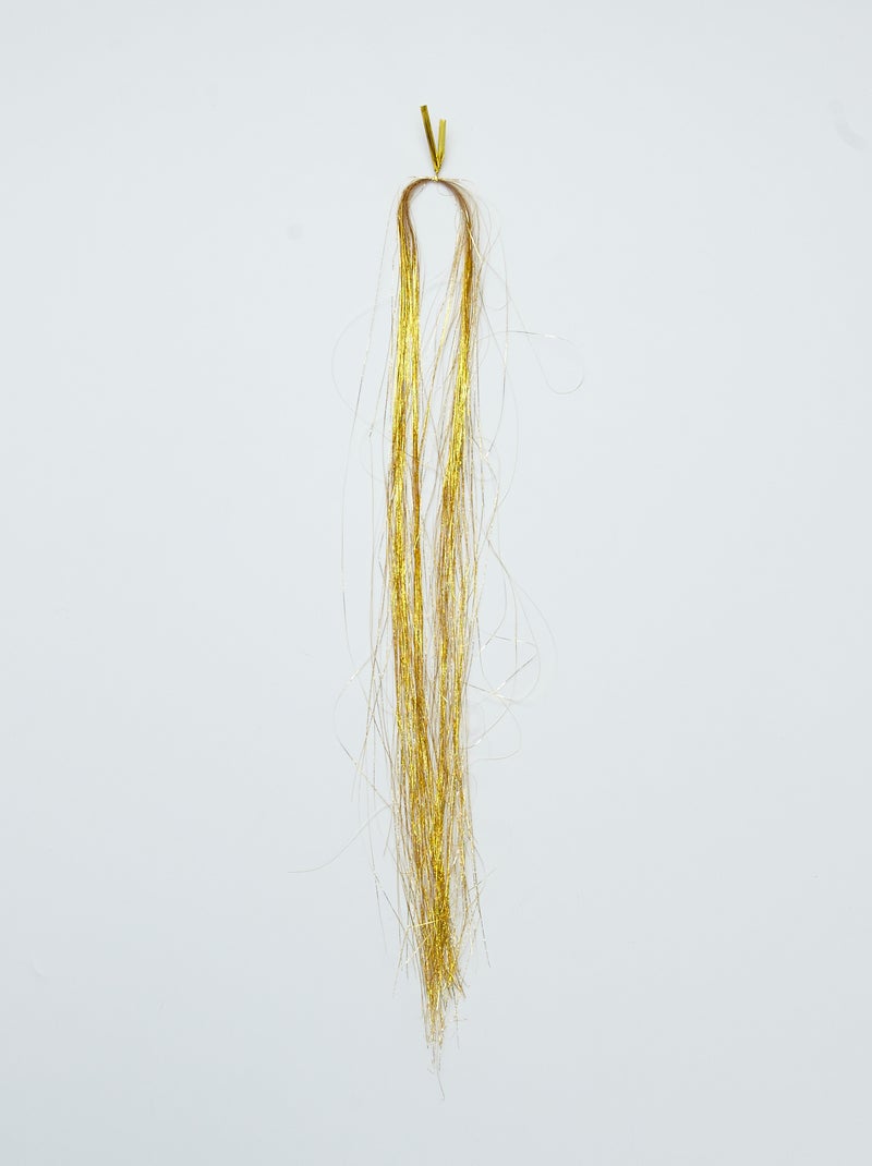 Accessoire cheveux brillants 'Tinsel hair' doré - Kiabi