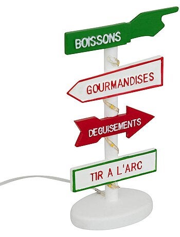 Accessoire village panneau lumineux fête foraine 4 led