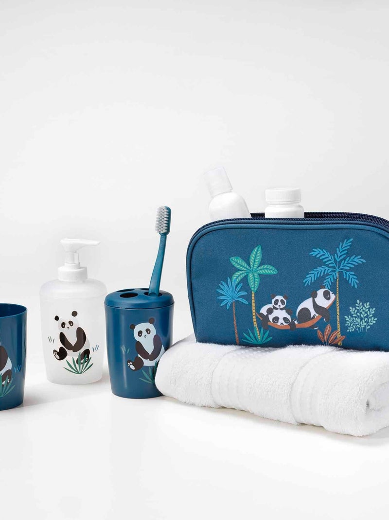 Accessoires de salle de bain 4 pieces 14 x 21 cm Petit panda Bleu - Kiabi