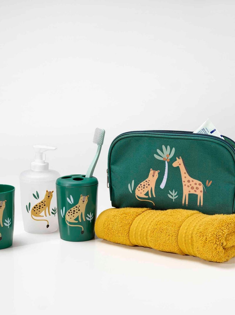 Accessoires de salle de bain 4 pieces 14 x 21 cm Petit tigre Vert - Kiabi