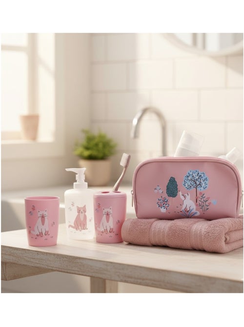 Accessoires de salle de bain 4 pieces Petit chaton - Kiabi