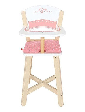Accessoires poupées chaise haute en bois - Kiabi