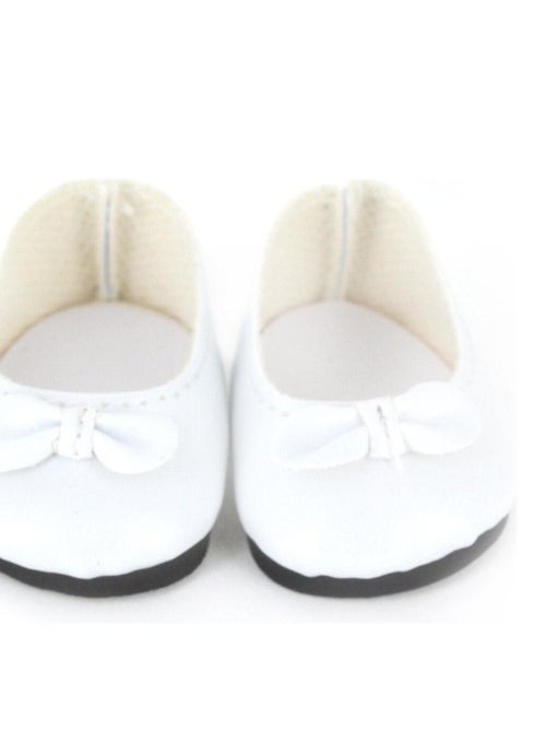 Accessoires pour poupée de 28 cm : Ballerines blanches avec noeud - Kiabi