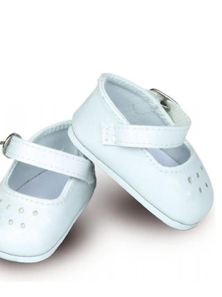 Accessoires pour poupées Minouche 34 cm : Chaussures ballerines à bride coloris blanc