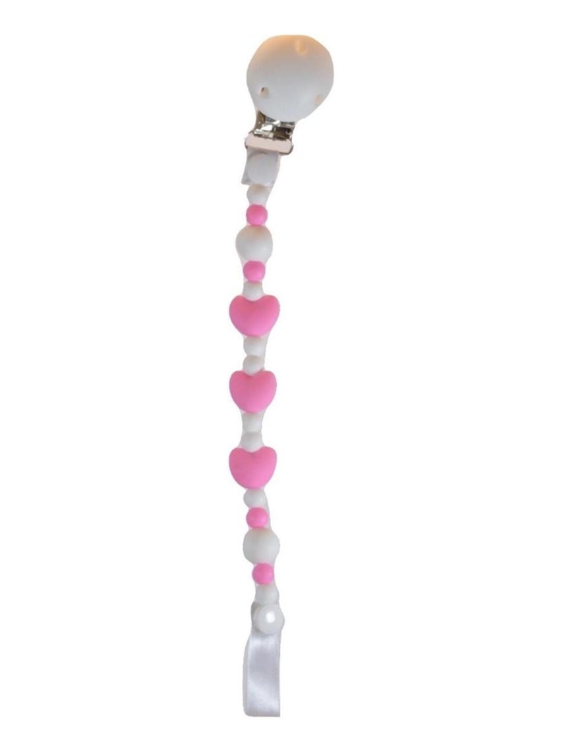 Accroche Tétine Non Toxique Coeur Rose Rose - Kiabi